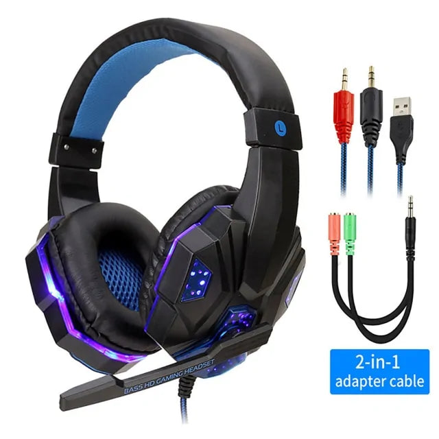 LED Light Wired Gamer Headset