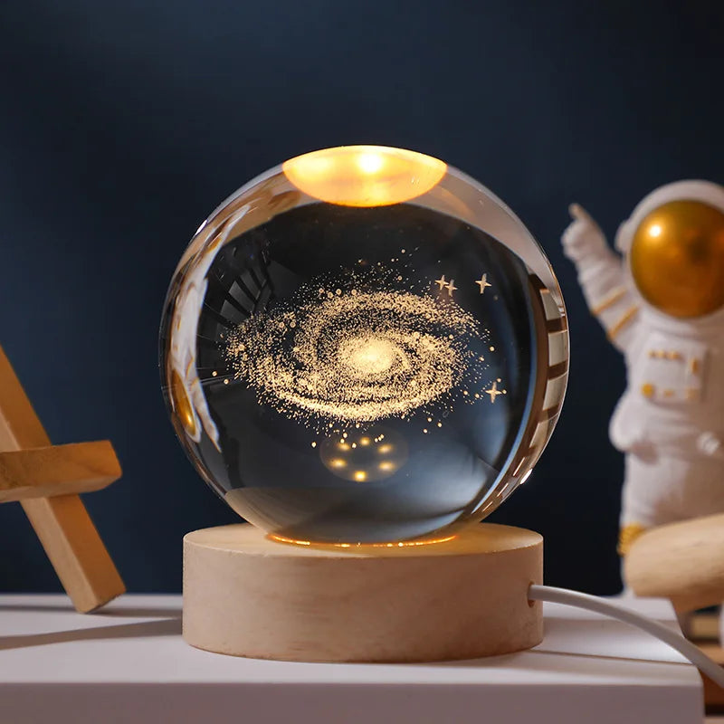 Crystal Ball Glass Planet Led Night Light