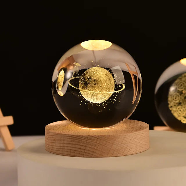 Crystal Ball Glass Planet Led Night Light