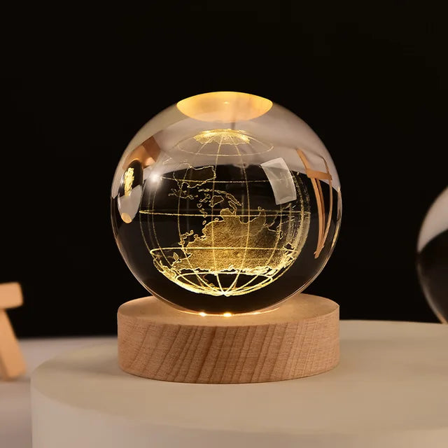 Crystal Ball Glass Planet Led Night Light