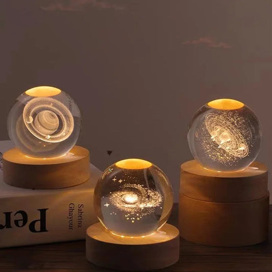 Crystal Ball Glass Planet Led Night Light