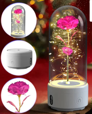 2-in-1 Rose LED Light & Bluetooth Speaker