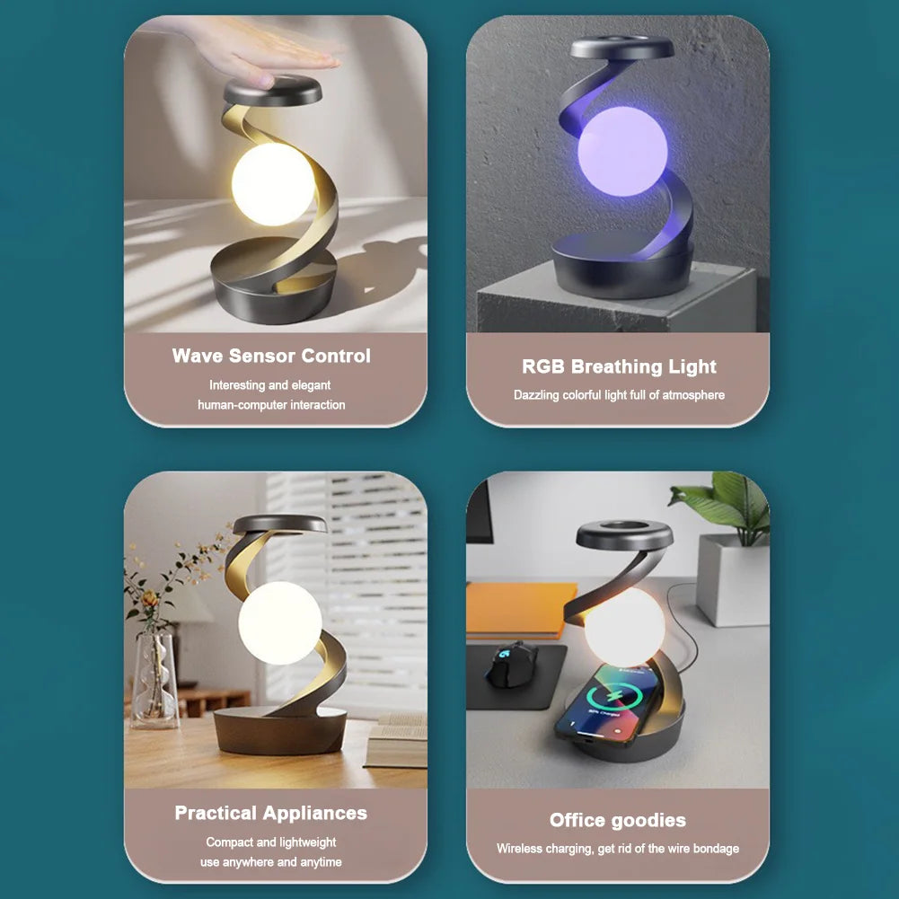 3D Levitating Ball Lamp with Wireless Phone Charger