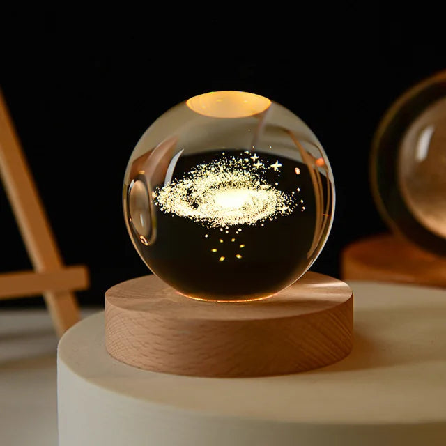 Crystal Ball Glass Planet Led Night Light