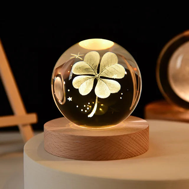 Crystal Ball Glass Planet Led Night Light