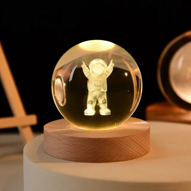 Crystal Ball Glass Planet Led Night Light