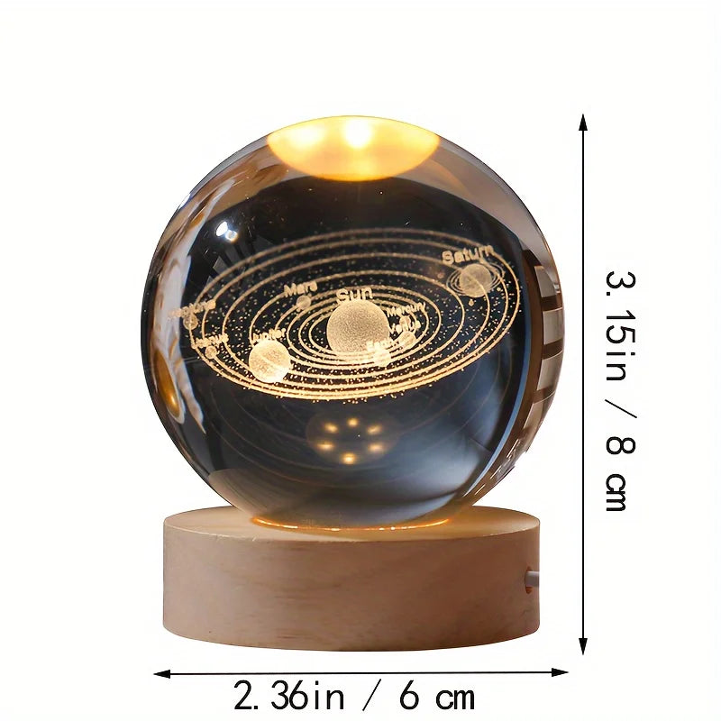 Crystal Ball Glass Planet Led Night Light